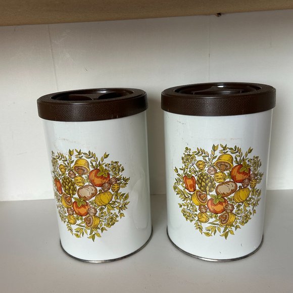 Ballonoff Vintage Tin Spice of Life Canisters x 2 - Picture 1 of 5